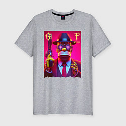 Футболка slim-fit Cyber godfather Homer Simpson - mafia, цвет: меланж