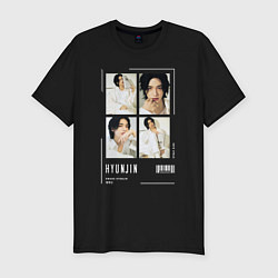 Футболка slim-fit Hyunjin stray kids cute, цвет: черный