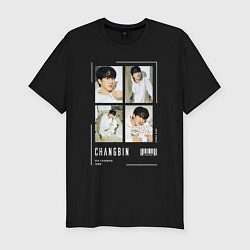 Футболка slim-fit Changbin stray kids cute, цвет: черный