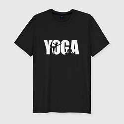 Футболка slim-fit Йога арт, цвет: черный