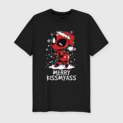 Мужская slim-футболка Новогодний Дэдпул