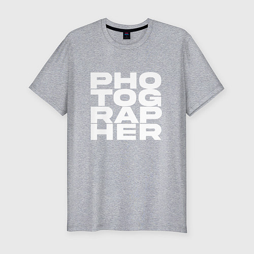 Мужская slim-футболка Фотограф арт / Меланж – фото 1