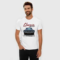 Футболка slim-fit Американский маслкар Ford Mustang 1973 года, цвет: белый — фото 2