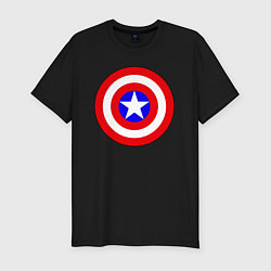 Мужская slim-футболка Captain America logo