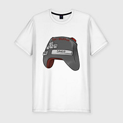 Мужская slim-футболка ПК-Боярин геймпад-клавиатура мем