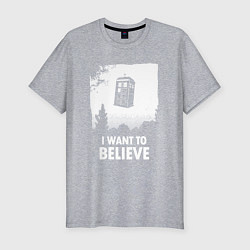 Мужская slim-футболка Tardis believe