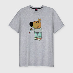 Мужская slim-футболка Чиловый парень с ножом