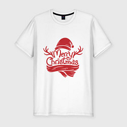 Мужская slim-футболка Рождественский колпак