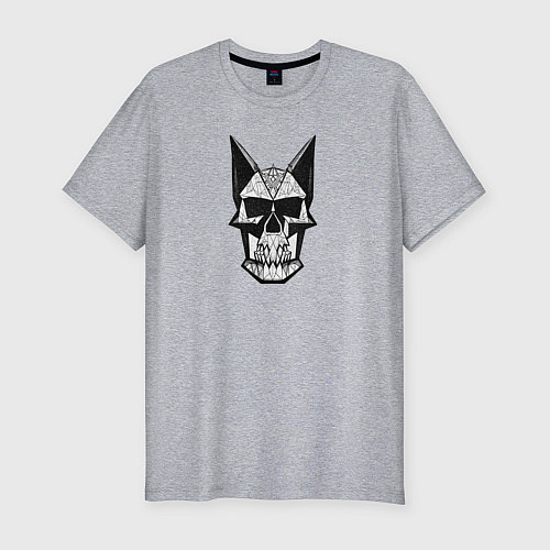 Мужская slim-футболка Skull symbol / Меланж – фото 1