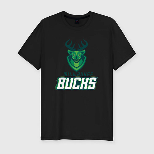 Мужская slim-футболка Milwaukee Bucks NBA / Черный – фото 1