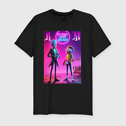 Футболка slim-fit Rick and Morty - neon fantasy, цвет: черный