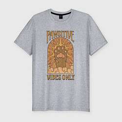 Мужская slim-футболка Pawsitive vibes