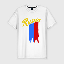 Мужская slim-футболка Russia: tricolor