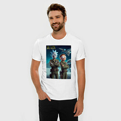 Футболка slim-fit Rick and Morty - air force нейроарт, цвет: белый — фото 2