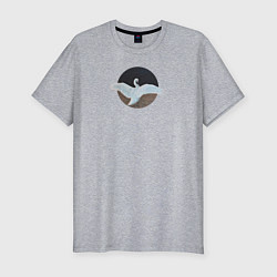 Мужская slim-футболка Лебедь расправил крылья