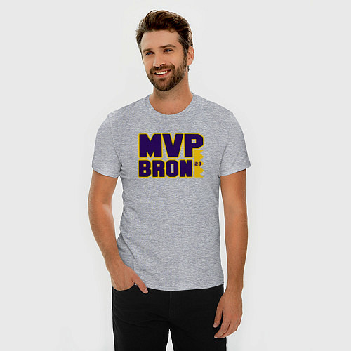 Мужская slim-футболка Lebron James MVP / Меланж – фото 3
