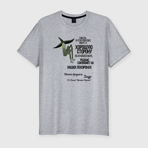 Мужская slim-футболка Хмур / Меланж – фото 1