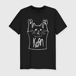 Футболка slim-fit KoЯn - cat rock, цвет: черный