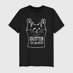 Футболка slim-fit Led Zeppelin - cat rock, цвет: черный