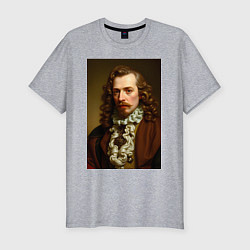 Футболка slim-fit Старинный портрет, цвет: меланж