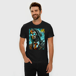 Футболка slim-fit Cyber Harry Potter - ai art fantasy, цвет: черный — фото 2