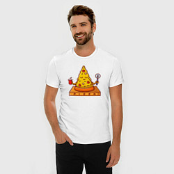 Футболка slim-fit Pizza yoga, цвет: белый — фото 2