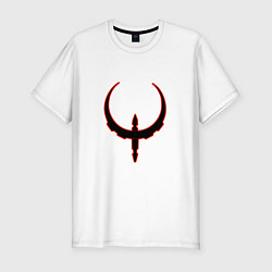 Футболка slim-fit Чёрно-красный знак quake, цвет: белый