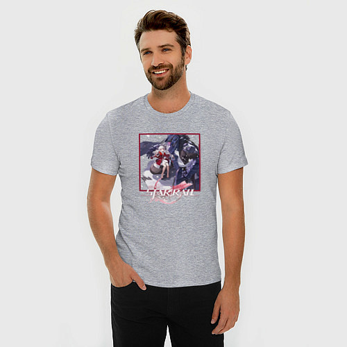 Мужская slim-футболка Клара / Меланж – фото 3