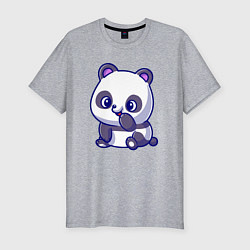 Мужская slim-футболка Миленькая панда