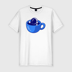 Футболка slim-fit Космос в кружке, цвет: белый