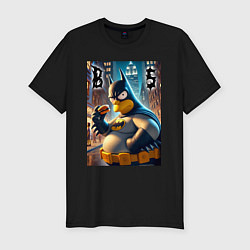 Футболка slim-fit Batsimpson - ai art fantasy, цвет: черный