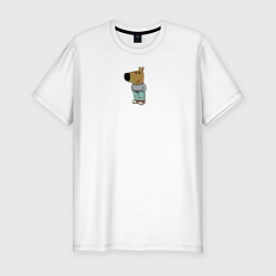 Футболка slim-fit Просто чилловый парень мем, цвет: белый