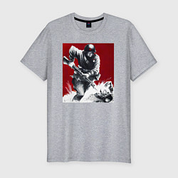 Мужская slim-футболка Советский солдат в День Победы