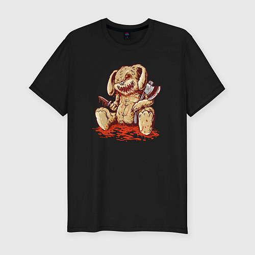 Мужская slim-футболка Зайчик киллер / Черный – фото 1