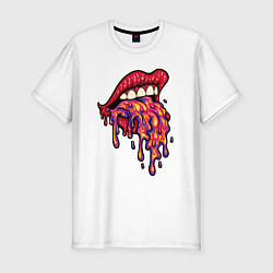 Футболка slim-fit Crazy lips, цвет: белый