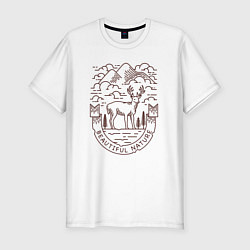 Мужская slim-футболка Дикий и свободный олень