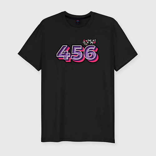 Мужская slim-футболка Игрок 456 / Черный – фото 1