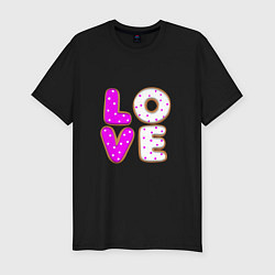 Мужская slim-футболка Love - розовый пряник