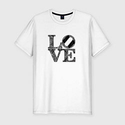 Мужская slim-футболка L o v e