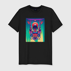 Мужская slim-футболка Демон самурай