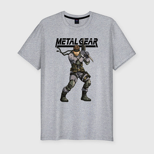 Мужская slim-футболка Snake Solid soldier / Меланж – фото 1