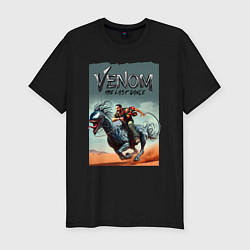 Футболка slim-fit Venom the last dance - Eddie rides on a symbiote h, цвет: черный