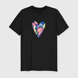 Футболка slim-fit Сердечко - мозаика и узоры, цвет: черный