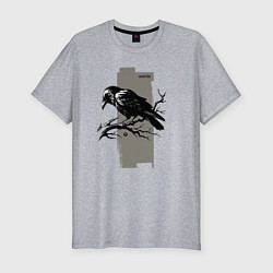 Мужская slim-футболка Grunge raven