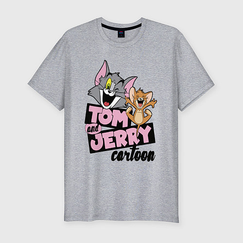 Мужская slim-футболка Tom and Jerry / Меланж – фото 1