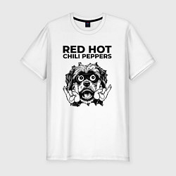 Футболка slim-fit Red Hot Chili Peppers - rock dog, цвет: белый