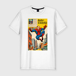 Футболка slim-fit Spider-Trump superhero, цвет: белый