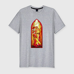 Мужская slim-футболка Космодесантник в арке