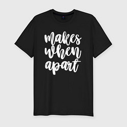 Футболка slim-fit Находимся в разлуке, цвет: черный