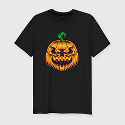 Футболка slim-fit Halloween pumpkin, цвет: черный